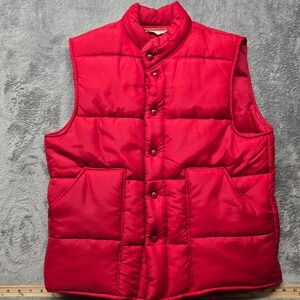 Vintage King Louie‎ Down Puffer Jacket Vest Mens M(40-42) Red Pro Fit Quilted